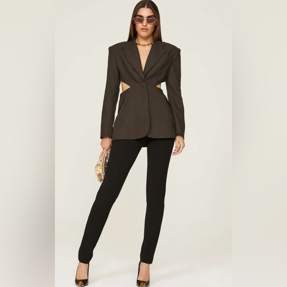 Ronny Kobo Collection Lola Cutout-Waist Backless Blazer